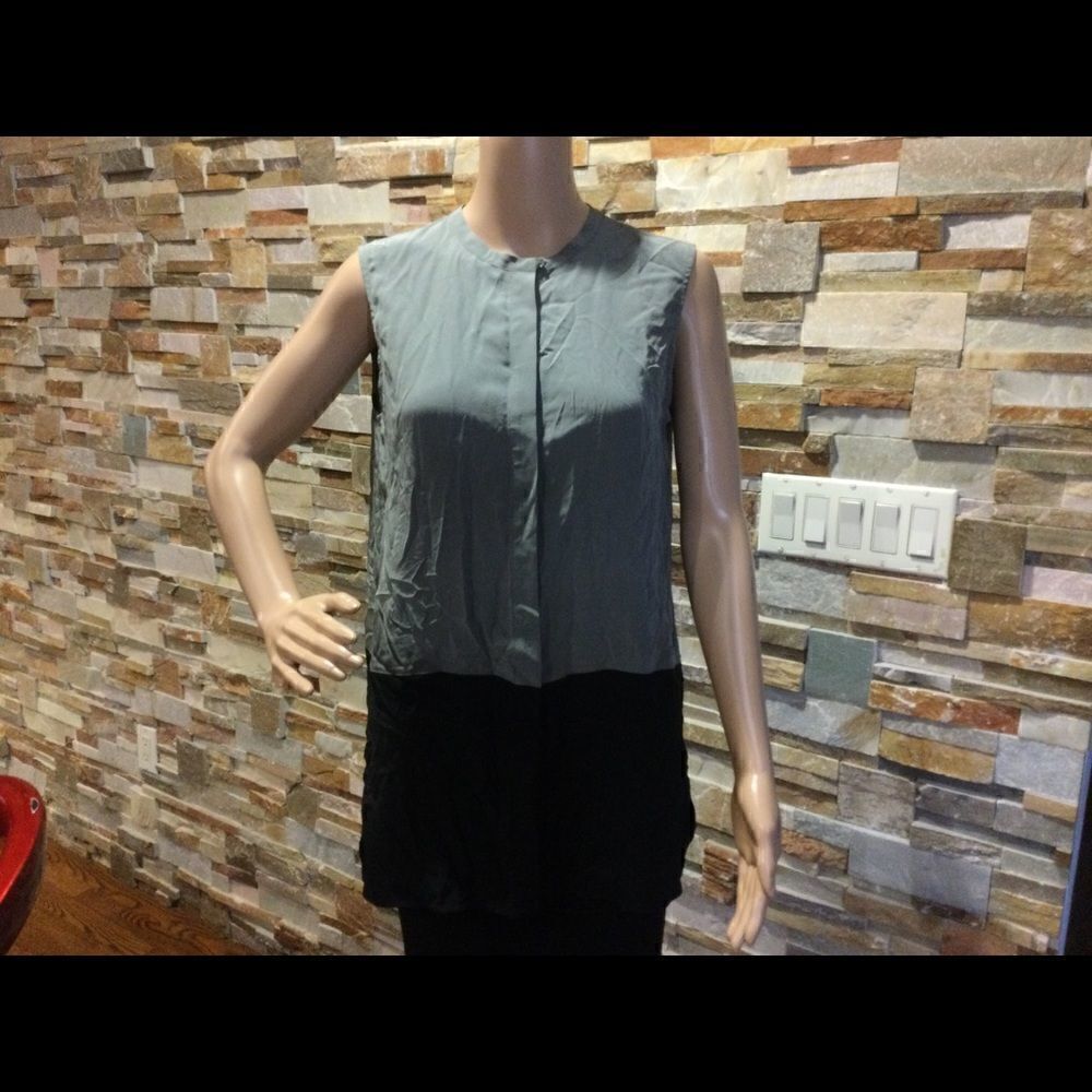VINCE Silk Sleeveless Blouse  